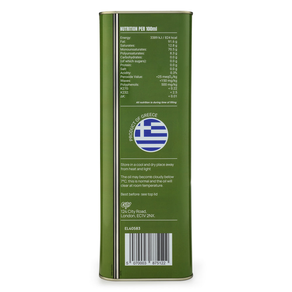 Oily Extra Virgin Olive Oil 5L Tin